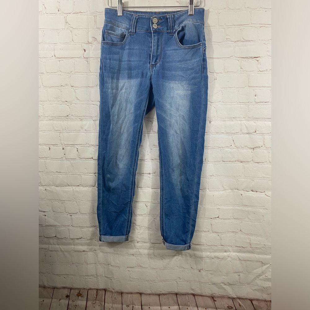 Love Revival Jeans Women’s Juniors Size 5 Cropped Skinny Stretch Rolled Cuff Hem